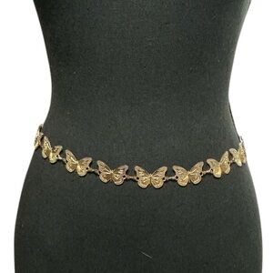 Gold Butterfly Concho Chain Belt